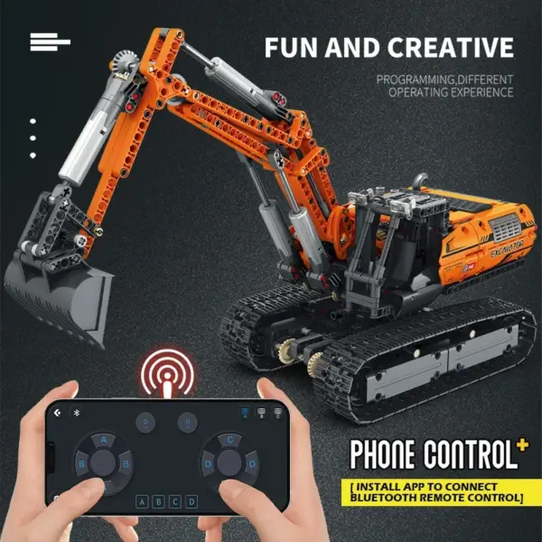 Remote-Controlled Excavator Building Blocks Set - Image 4