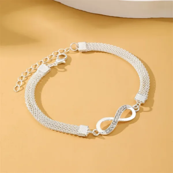 Punk Silver Infinity Ankle Bracelet for Women - Image 6