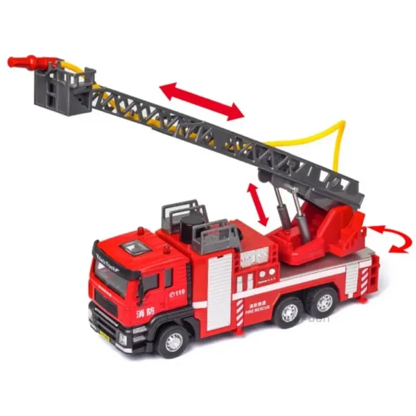 1:50 Scale Fire Engine Diecast Model Toy - Image 4