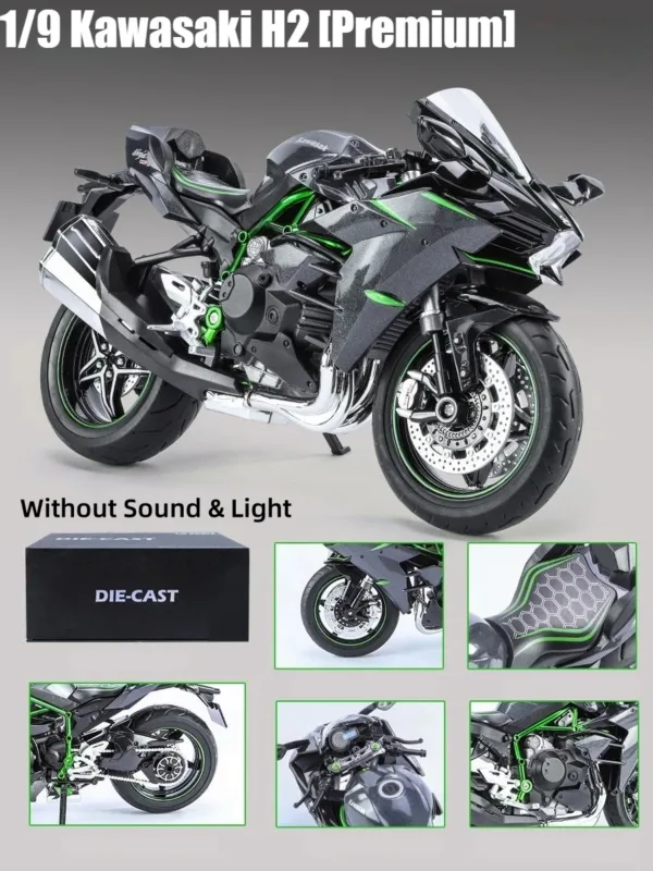 Kawasaki H2R Ninja 1/9 Scale Diecast Motorcycle - Image 11