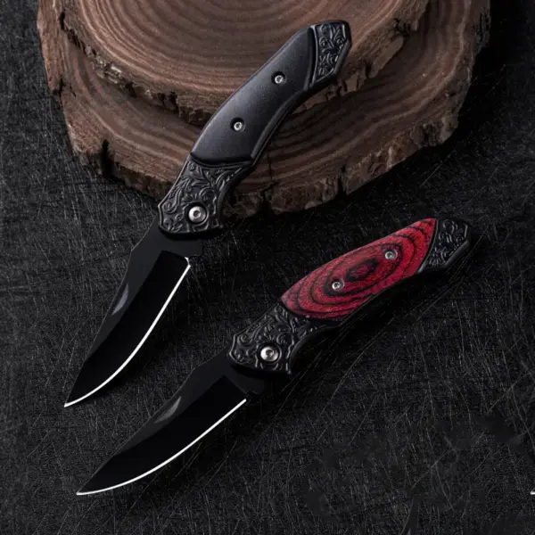 Folding Camping Knife with Wood Handle - Image 5