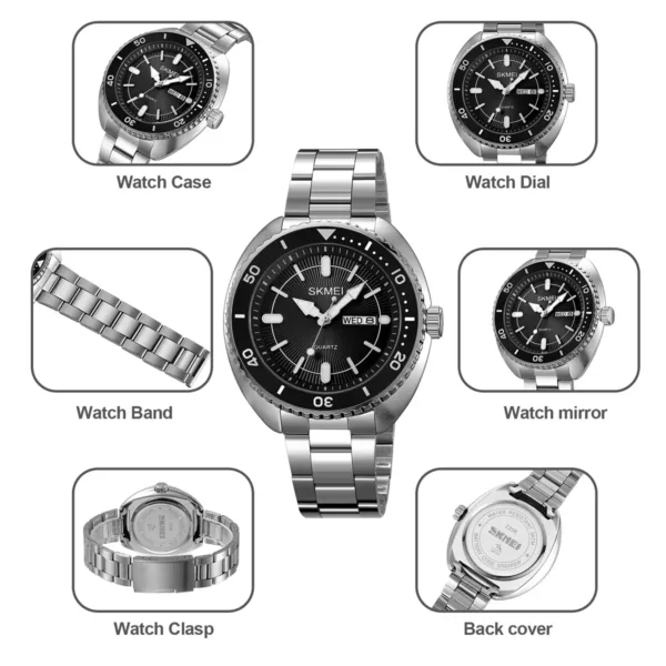 Men's Waterproof Stainless Steel Quartz Watch - Image 5