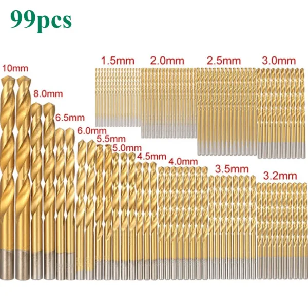 99PCS HSS Twist Drill Bit Set for Metal - Image 3