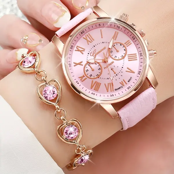 6PCS Women's Quartz Watch Jewelry Set - Image 5