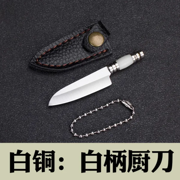 Mini Folding Damascus Design Keychain Knife - Image 10