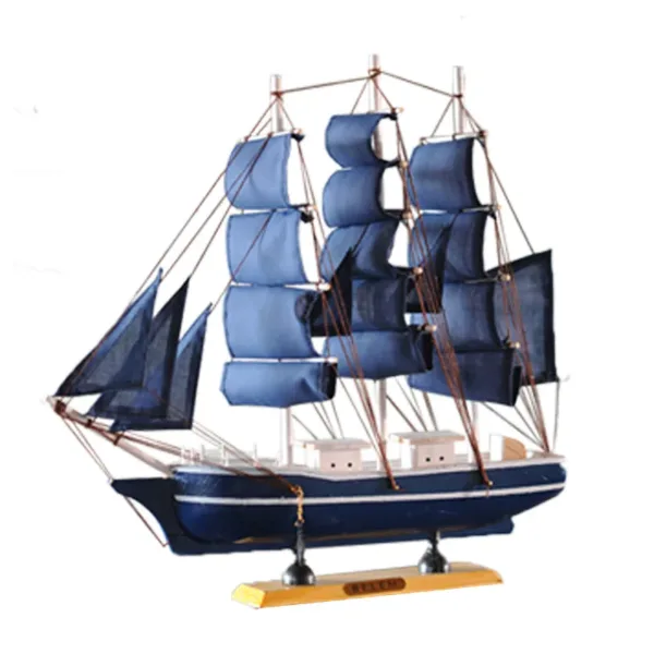 Wooden Mediterranean 24CM Sailboat Decor