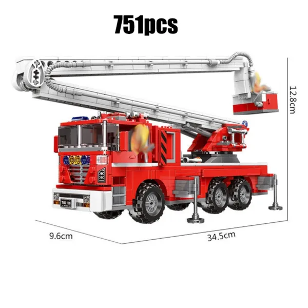 Fire Truck Building Blocks Set for Kids - Image 7