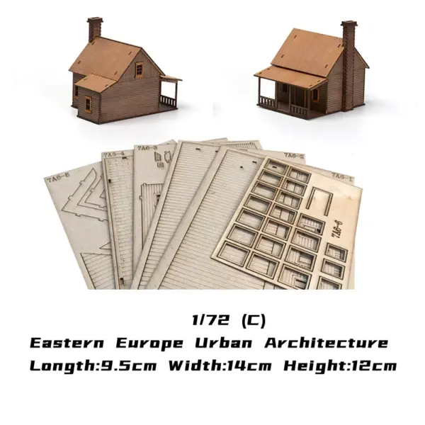 Eastern Europe Architecture 1/72 Wooden Model Set - Image 8