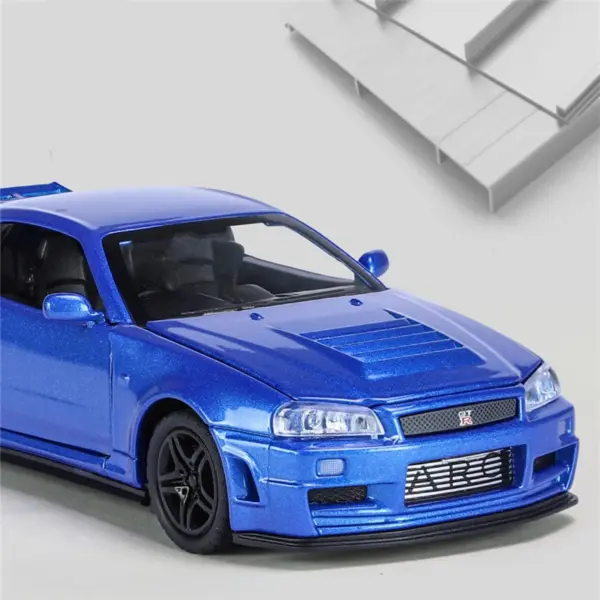 1:32 Nissan Skyline GTR R34 Diecast Car Model - Image 2