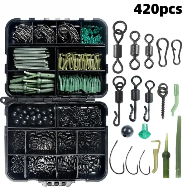 420pcs Carp Fishing Tackle Kit with Box