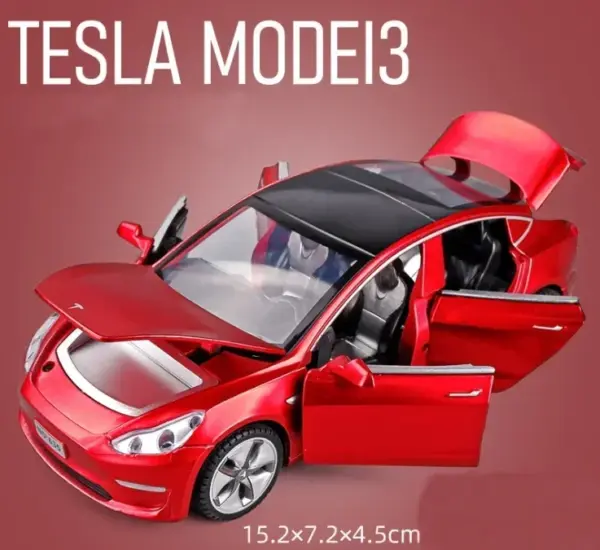 1:32 Tesla Model 3 Alloy Diecast Car Model - Image 10