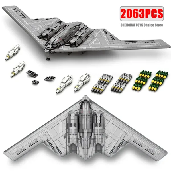 Military Stealth Bomber Building Blocks Model