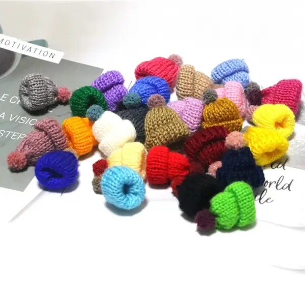 10Pcs Mini Woolen Yarn Doll Hats - Image 4