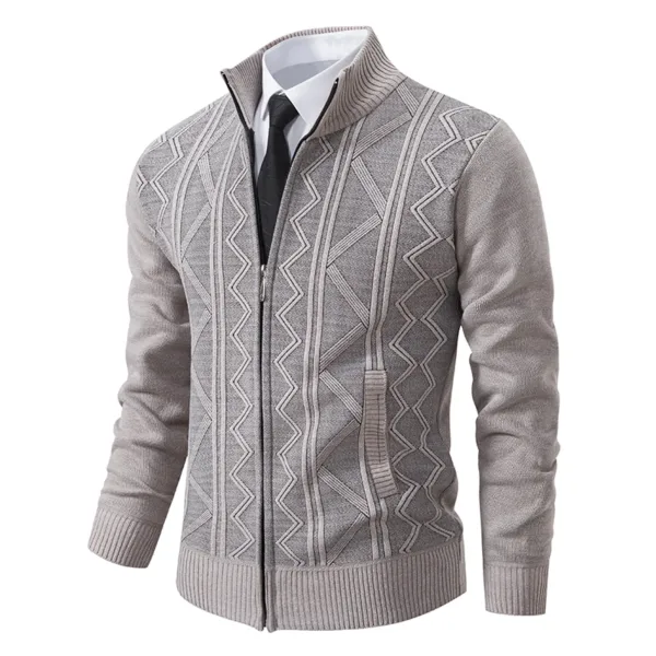 Men's Thick Fleece Cardigan with Pockets - Image 2