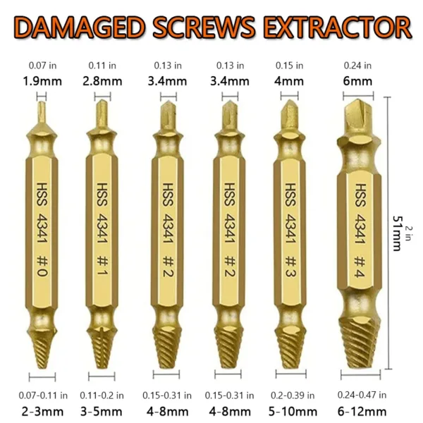 12pcs HSS Damaged Screw Extractor Set - Image 2