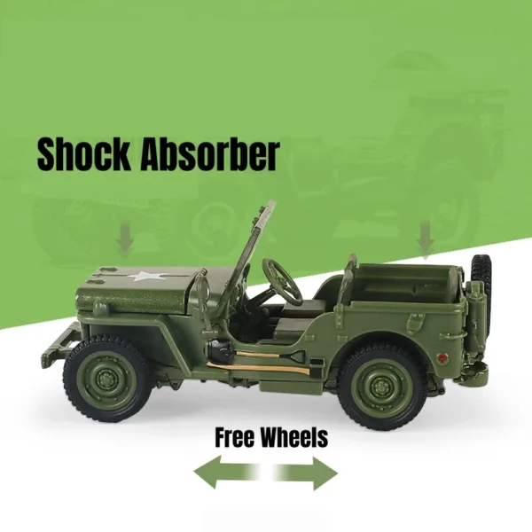 1/43 Scale Military Jeep Willys Diecast Model - Image 5