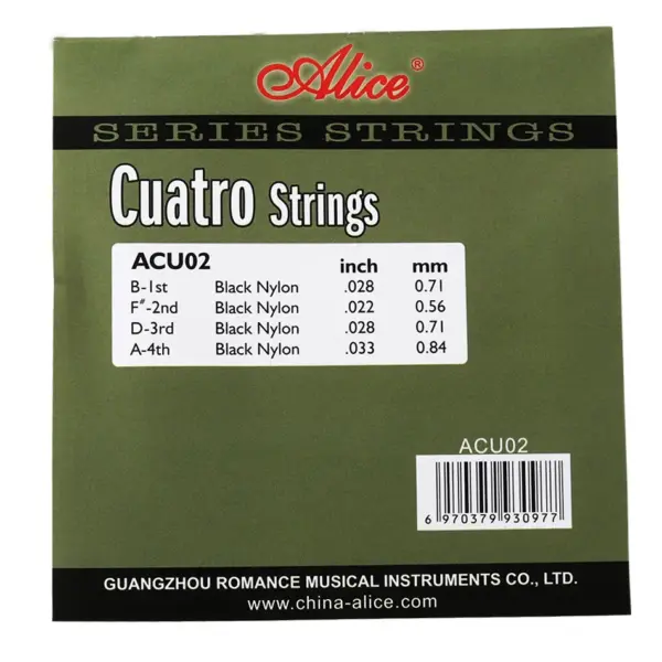 Alice Cuatro Black Nylon Strings Set ACU02 - Image 2