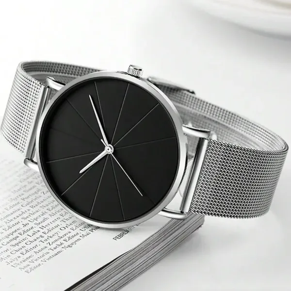 Men's Stainless Steel Quartz Wristwatch Silver - Image 5