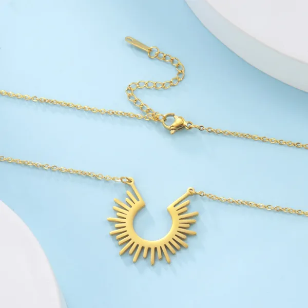 Bohemian Sun Ray Pendant Necklace for Women - Image 3