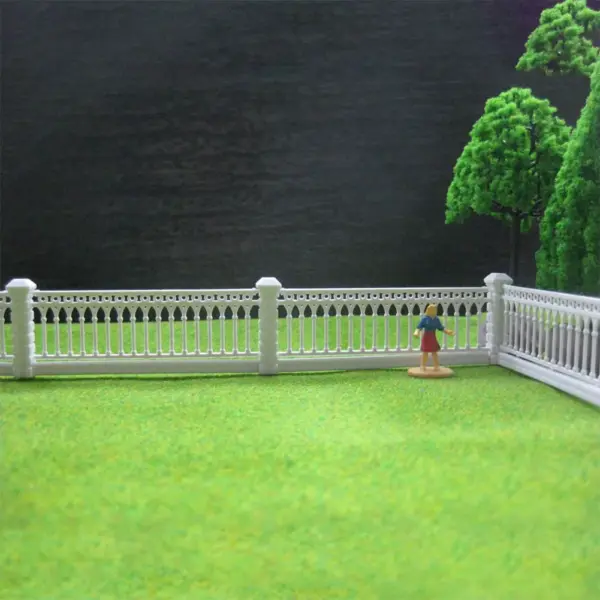 1 Meter Model Railway White Fence 1:87 Scale - Image 5