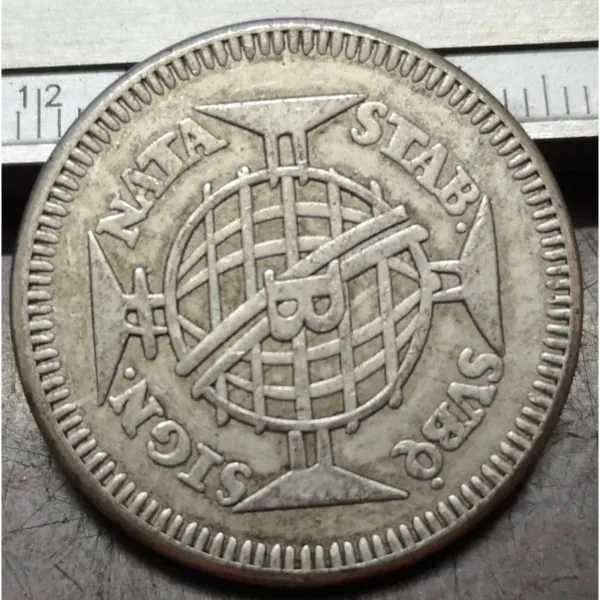 1795 Brazil 160 Reis Silver Plated Coin Replica - Image 2