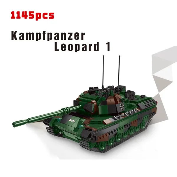 MOC Brick Set Leopard 1 Military Tank Model