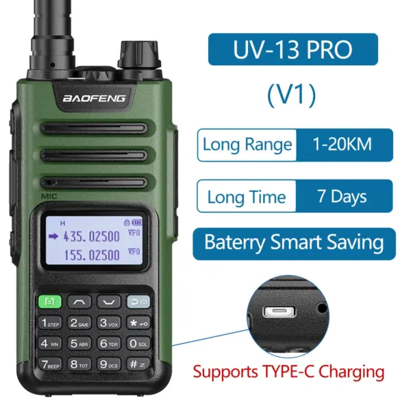 BaoFeng UV-13 PRO Walkie Talkie with Charger - Image 7