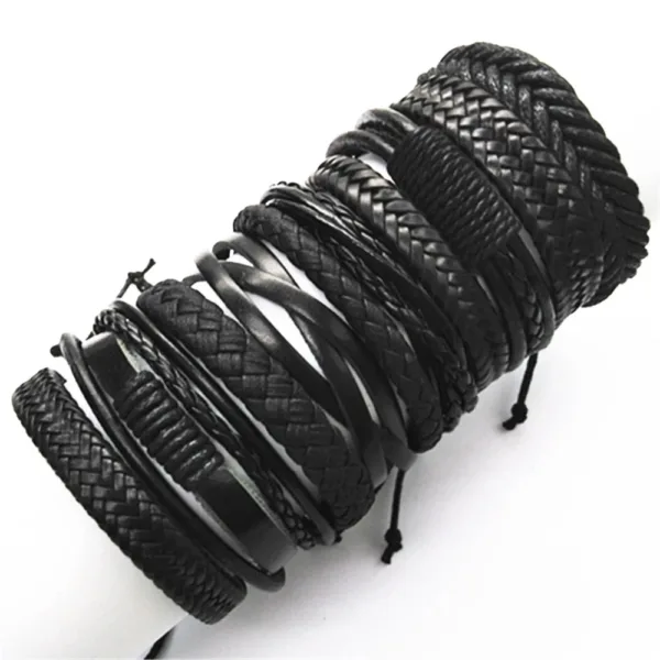 10 Pcs Leather Wrap Bracelets for Unisex - Image 6