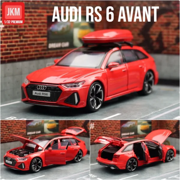 1/32 Audi RS6 Diecast Model Car with Lights - Image 13