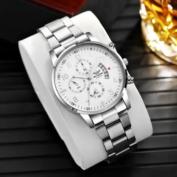 Men's Quartz Business Watch with Alloy Band - Image 3