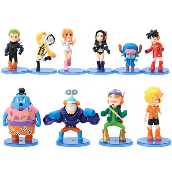 10pcs One Piece Anime Figures Luffy Zoro Dolls