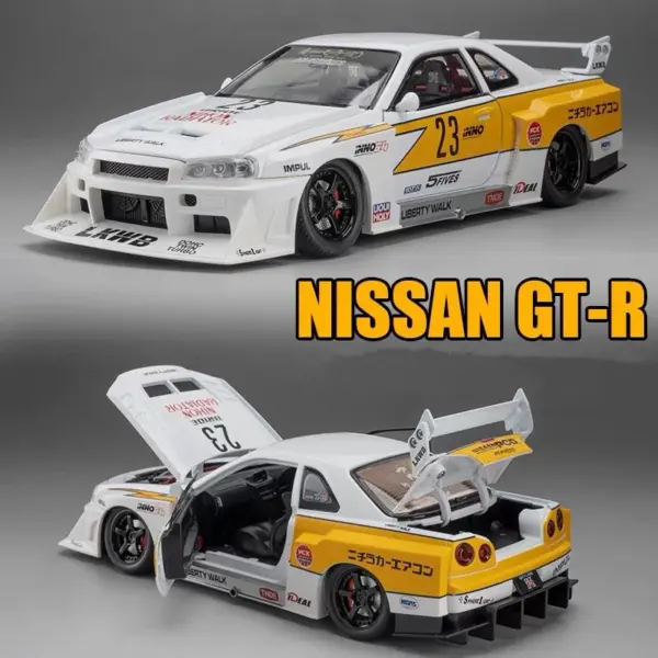 1:24 Nissan Skyline GTR R34 Alloy Model Car - Image 2