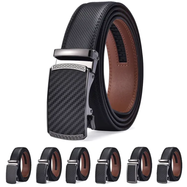 Men's Adjustable Ratchet Dress Belt in Black