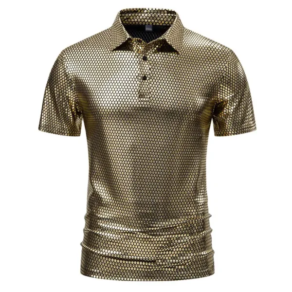 Men's Casual Short Sleeve Sequins T-Shirt - Image 3