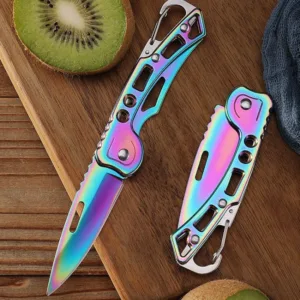 Rainbow Stainless Steel Folding Camping Knife