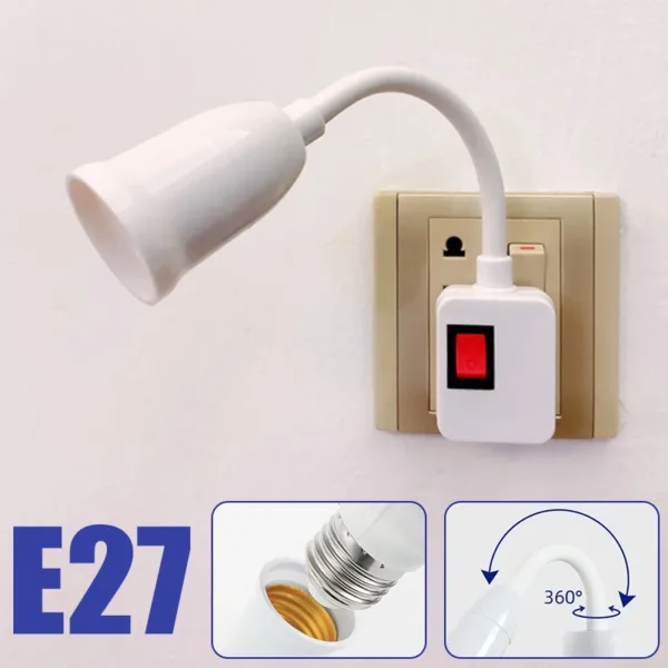 E27 Wall Lamp Holder with Flexible Neck - Image 2