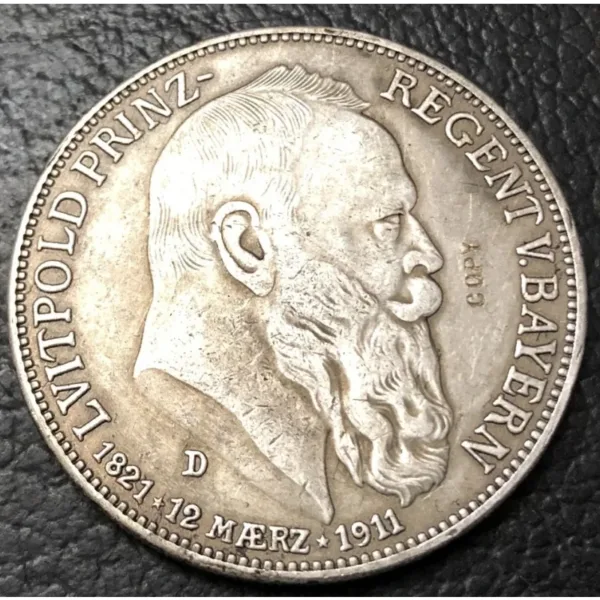 Bavaria 1911-D Silver Plated Replica Coin - Image 3