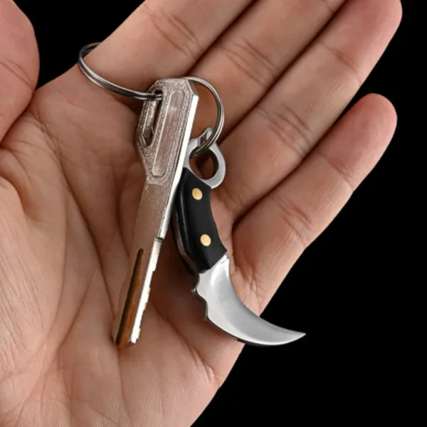 Mini Portable Fixed Blade Knife with Wood Handle - Image 5