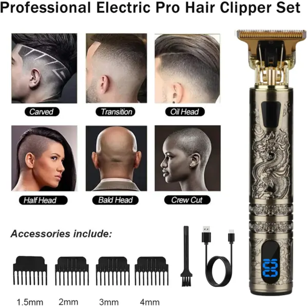 T9 LCD Electric Hair Trimmer for Men - Image 4