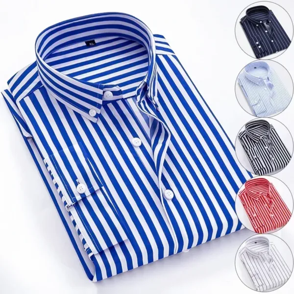 Striped Casual Long Sleeve Shirt for Men