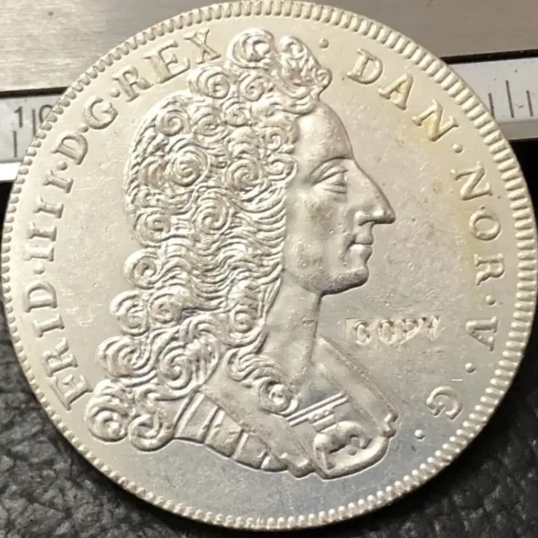 1715 Denmark 16 Skilling Replica Coin - Image 2