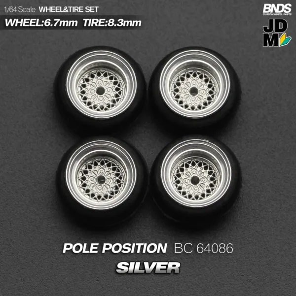 1/64 Scale Alloy Wheel and Tire Set 4pcs - Image 9