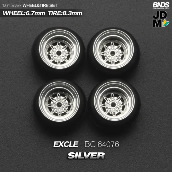 1/64 Scale Alloy Wheel and Tire Set 4pcs - Image 19