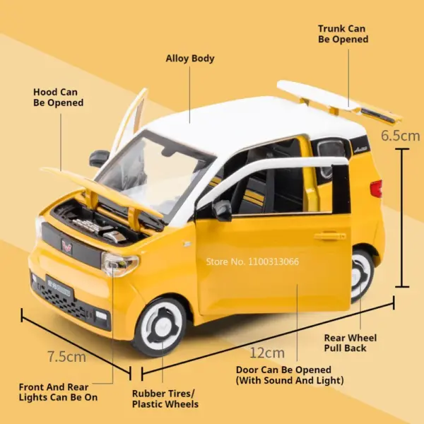 1/24 Scale WULING HONGGUANG MINI EV Model Car - Image 2