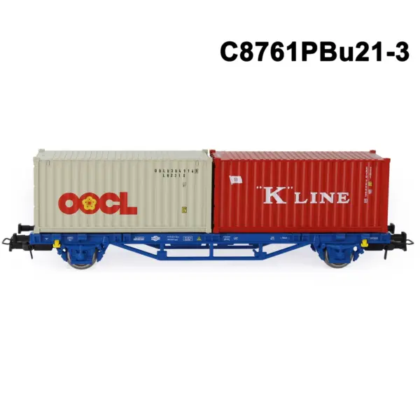 HO Scale Flat Car with 20ft and 40ft Containers - Image 13