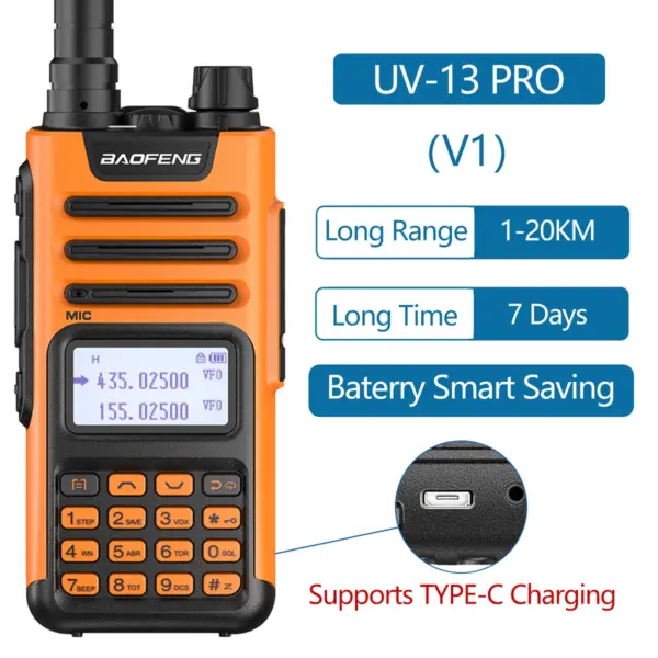 BaoFeng UV-13 PRO Walkie Talkie with Charger - Image 8