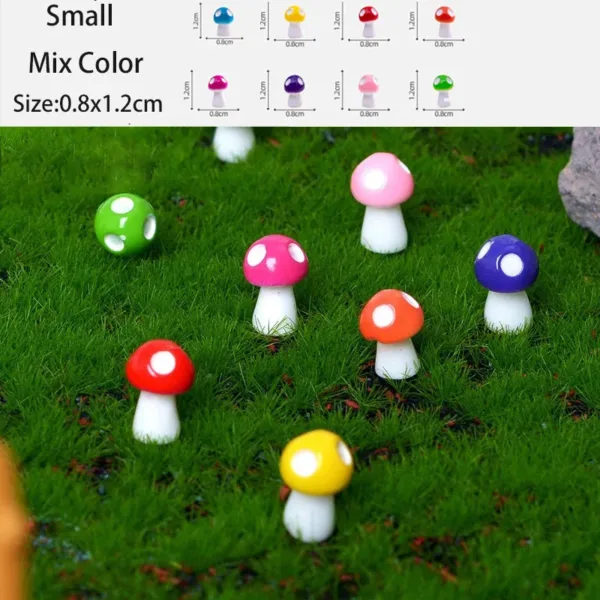 50Pcs Mini Resin Mushroom Figurines Set - Image 9