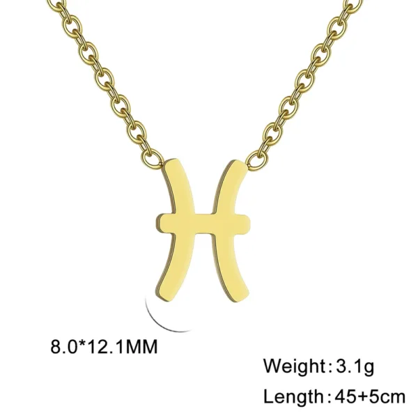 Zodiac Pendant Necklace for Women 12 Signs - Image 25