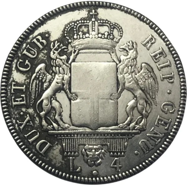 Antique Imitation 4 Lire Coin from 1840