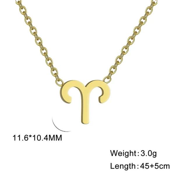 Zodiac Pendant Necklace for Women 12 Signs - Image 28